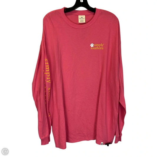 Top Long Sleeve Basic By Simply Southern In Pink, Size: Xxl