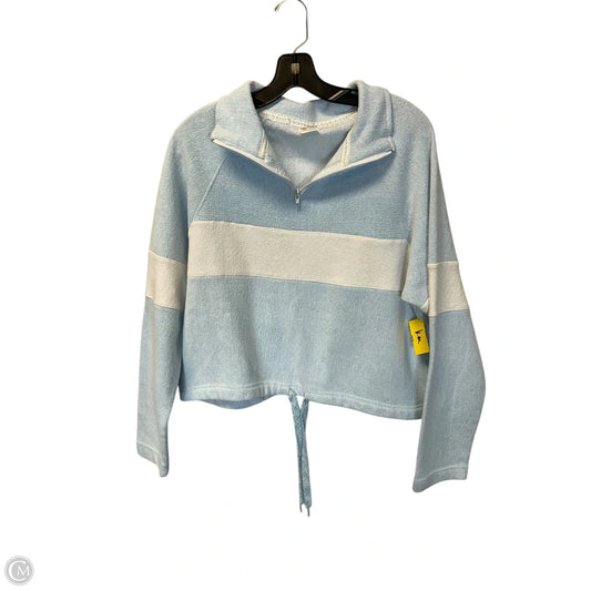 Sweatshirt Collar By Clothes Mentor In Blue & White, Size: L