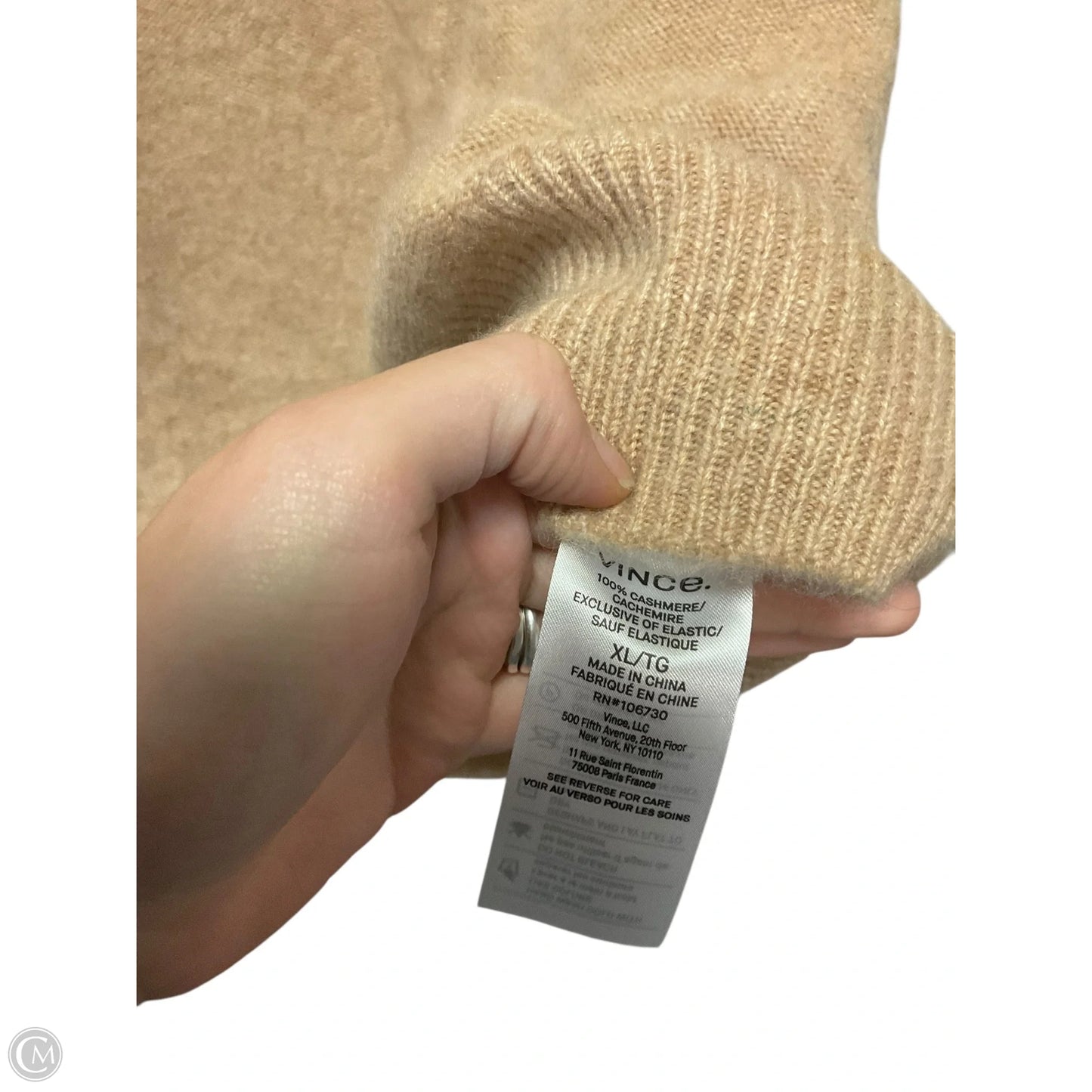 Sweater Cashmere By Vince In Tan, Size: Xl