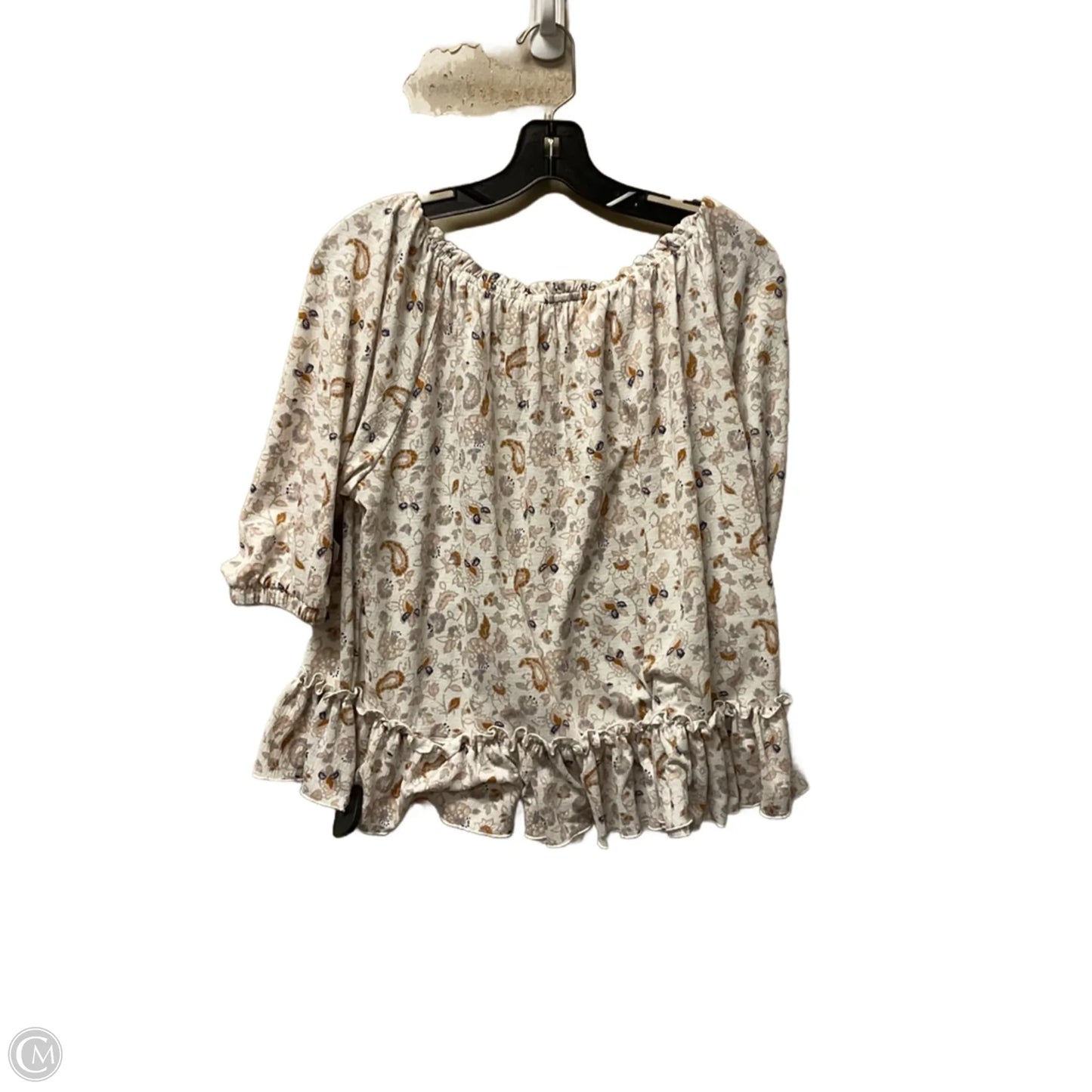 Top 3/4 Sleeve By Melloday In Floral Print, Size: L