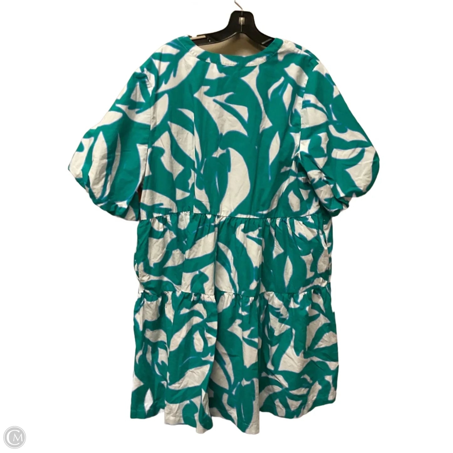 Dress Casual Short By Chicos In Green & White, Size: 4x