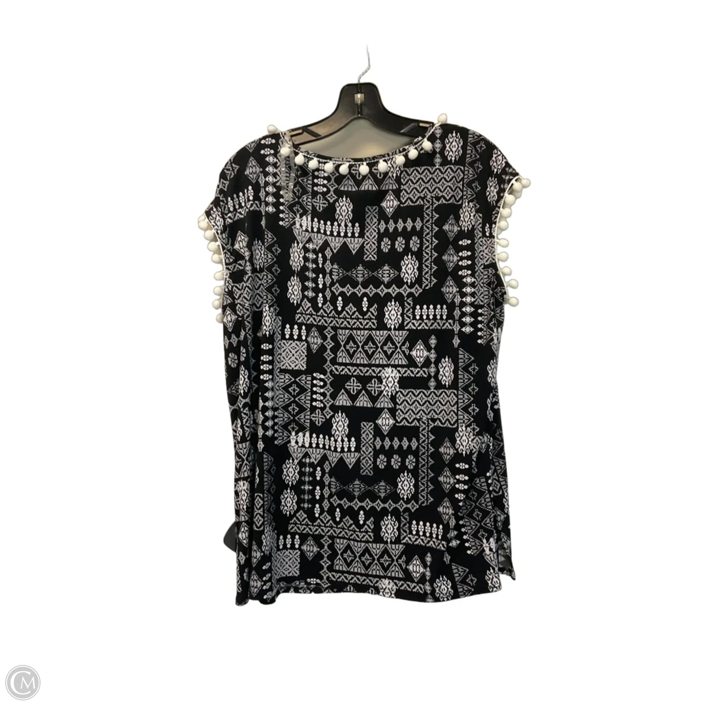 Top Sleeveless By Investments In Black & White, Size: M