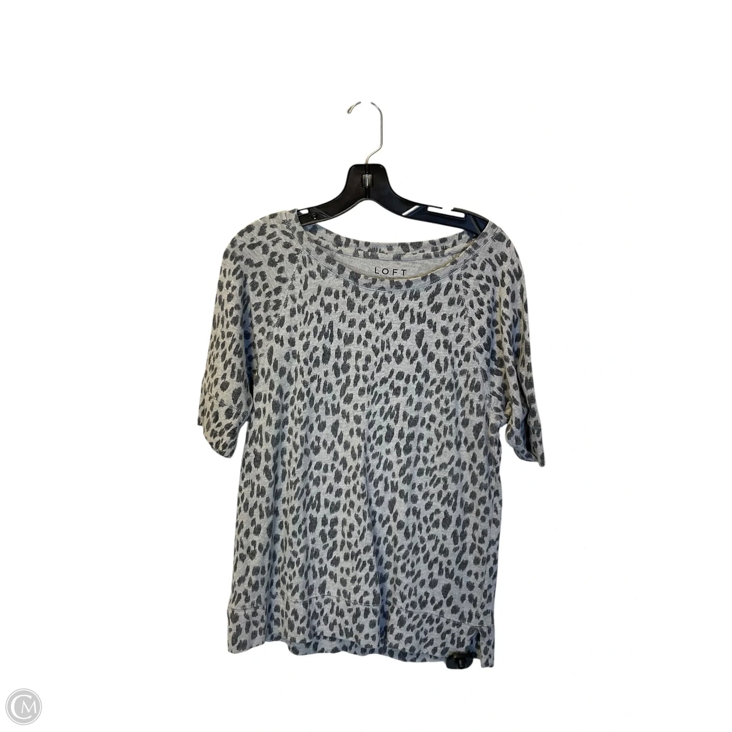Top Short Sleeve By Loft In Grey, Size: M
