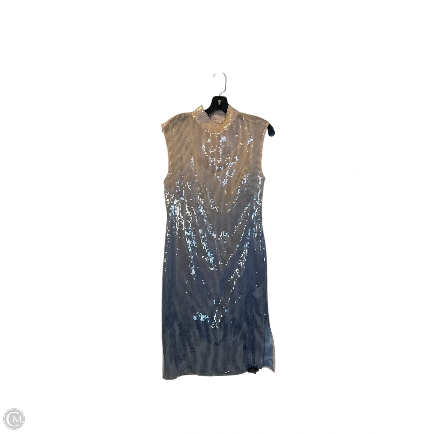 Dress Party Midi By Anthropologie In Blue & Tan, Size: S