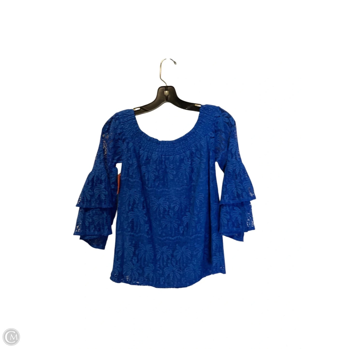 Top 3/4 Sleeve Designer By Lilly Pulitzer In Blue, Size: Xs
