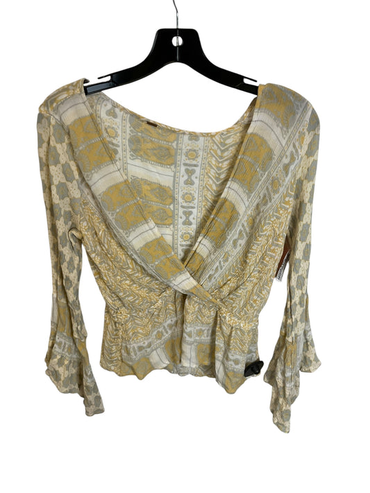 Top Long Sleeve By Free People In Yellow, Size: S