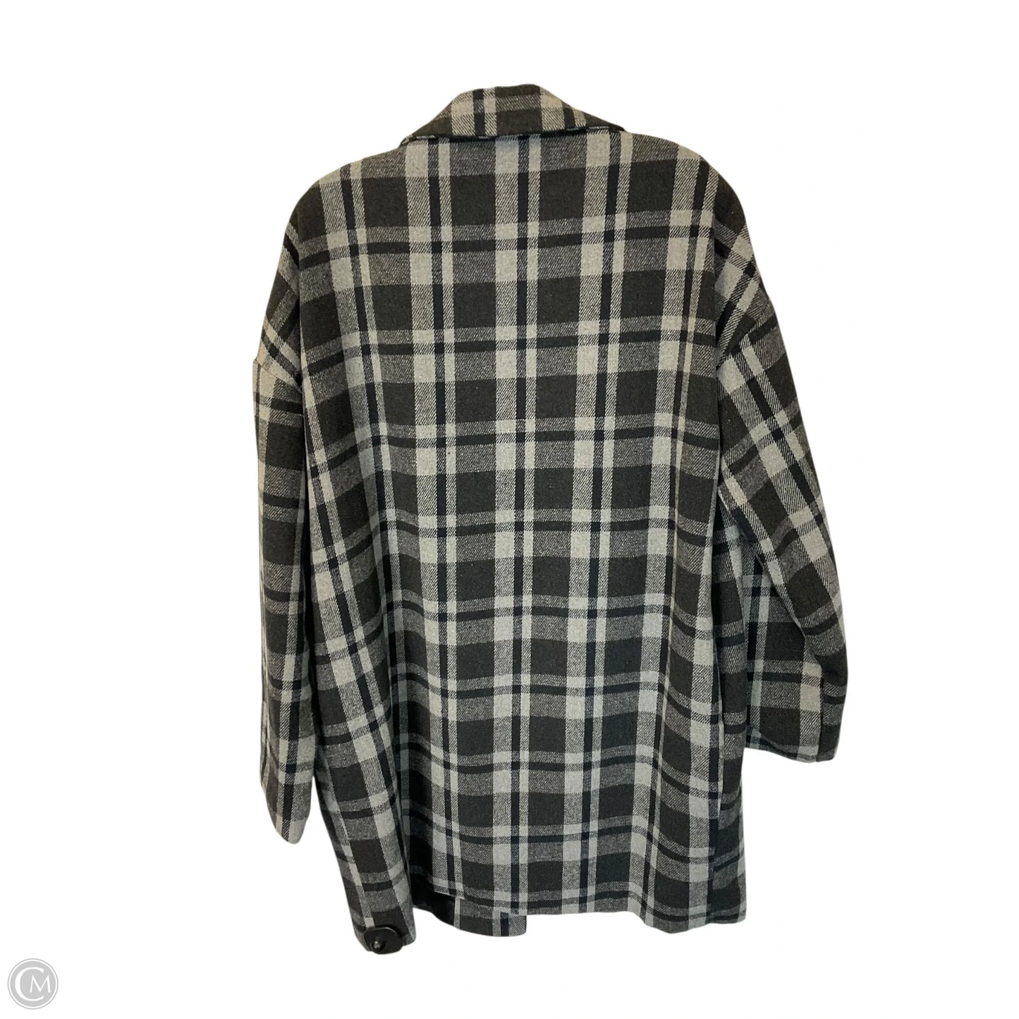 Coat Peacoat By Pretty Little Thing In Plaid Pattern, Size: S