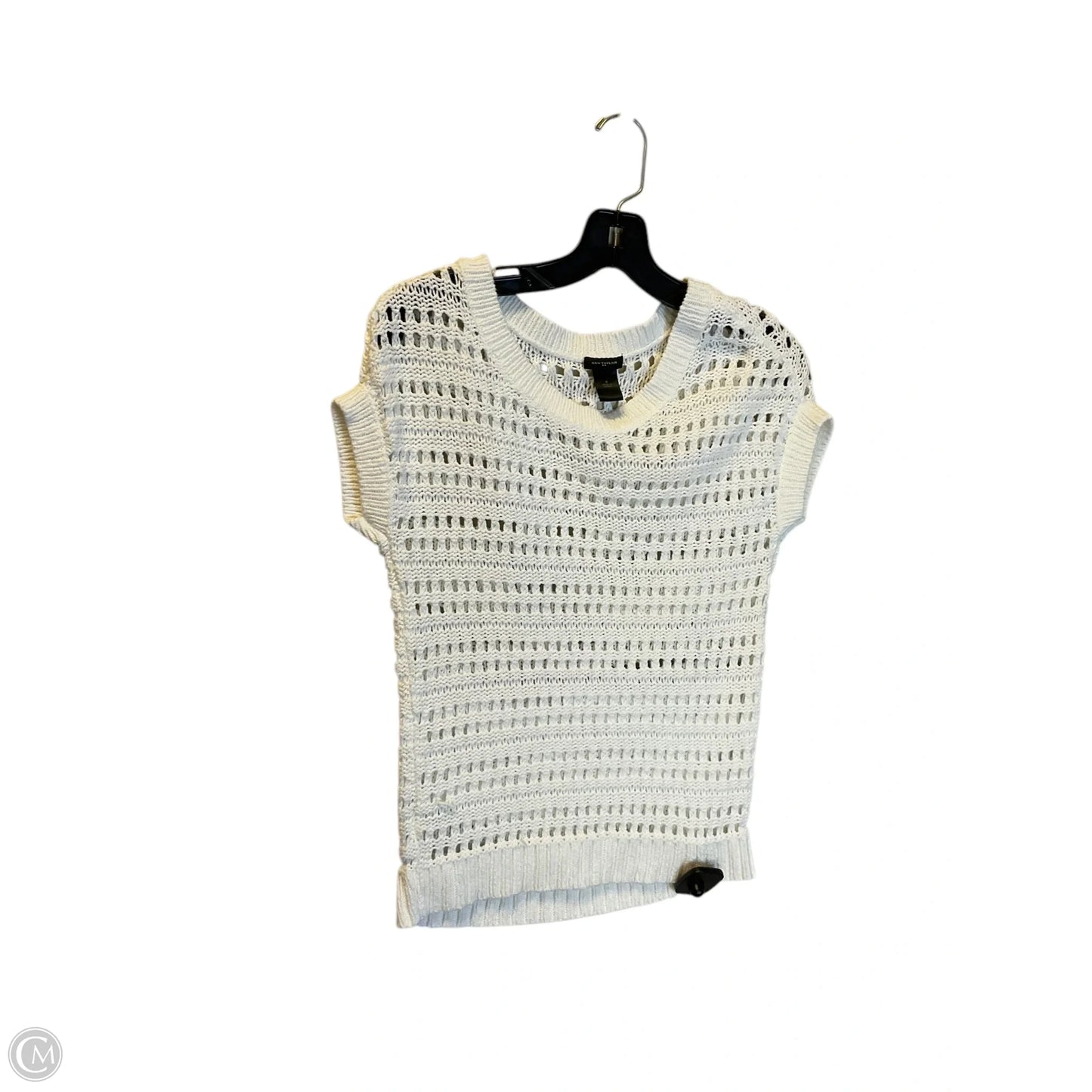 Top Short Sleeve By Ann Taylor In White, Size: S