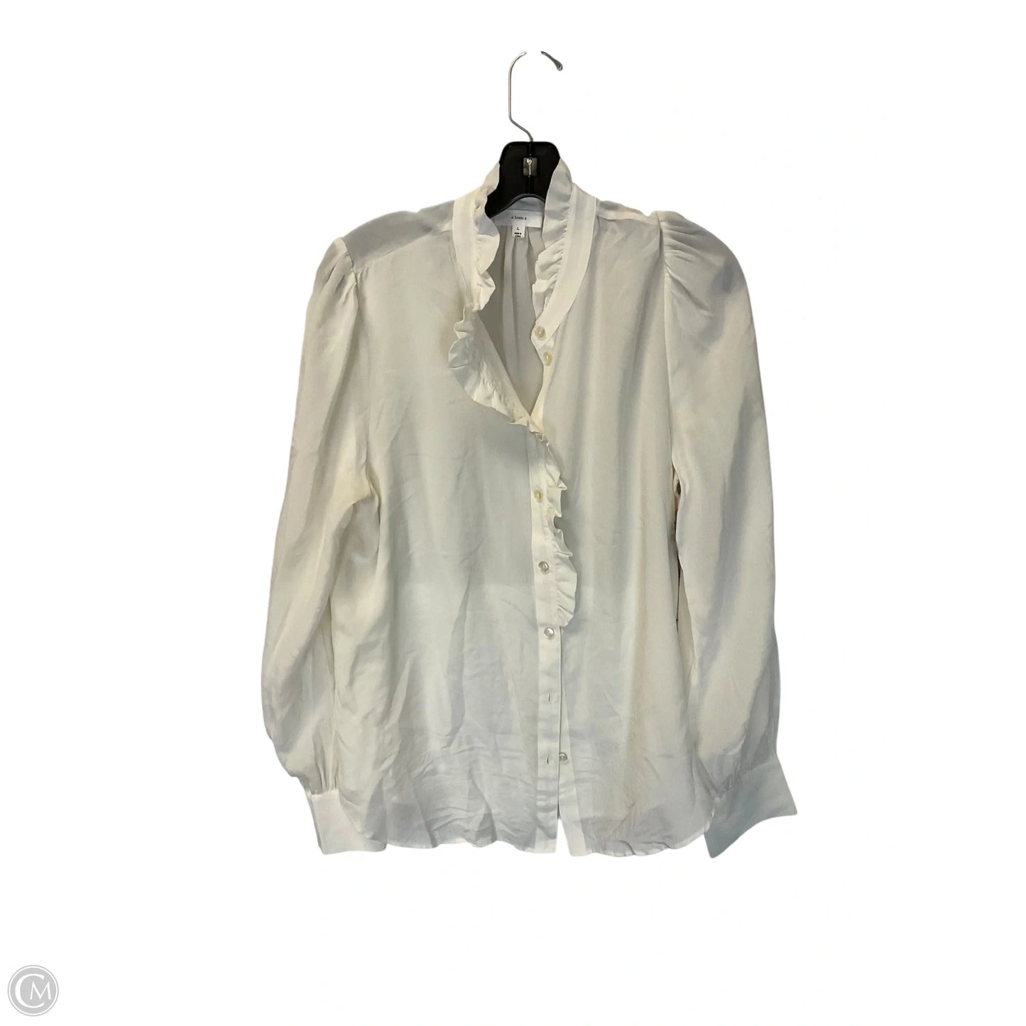 Top Long Sleeve By A Loves A In Cream, Size: L