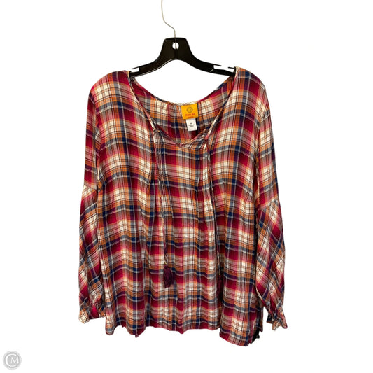 Top Long Sleeve By Ruby Rd In Orange & Pink, Size: 2x