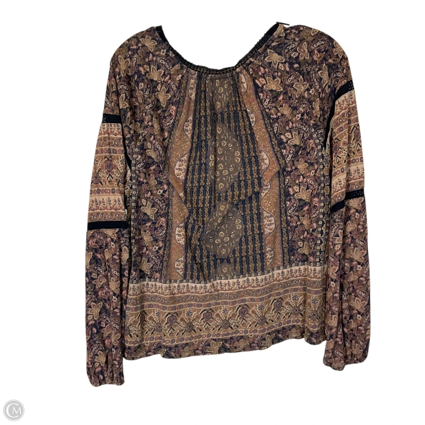 Top Long Sleeve By Lucky Brand In Brown, Size: M