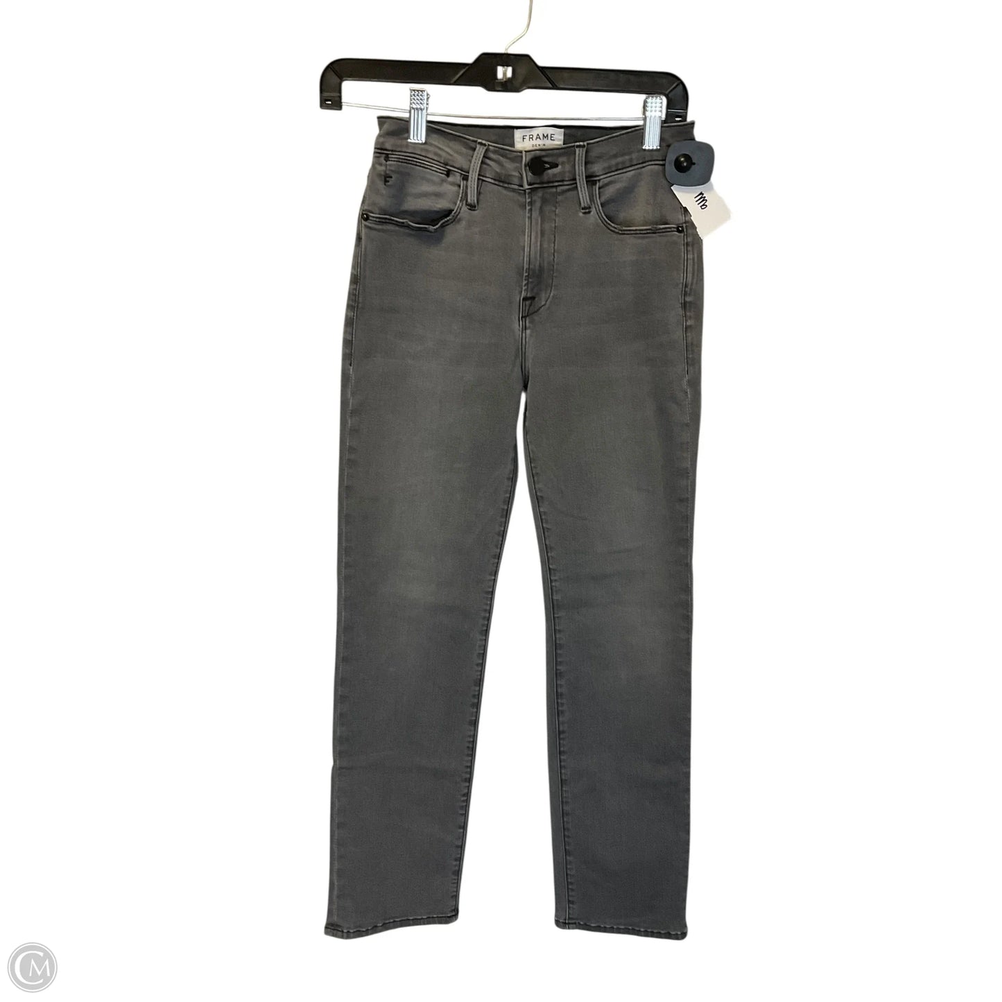Jeans Straight By Frame In Black Denim, Size: 2
