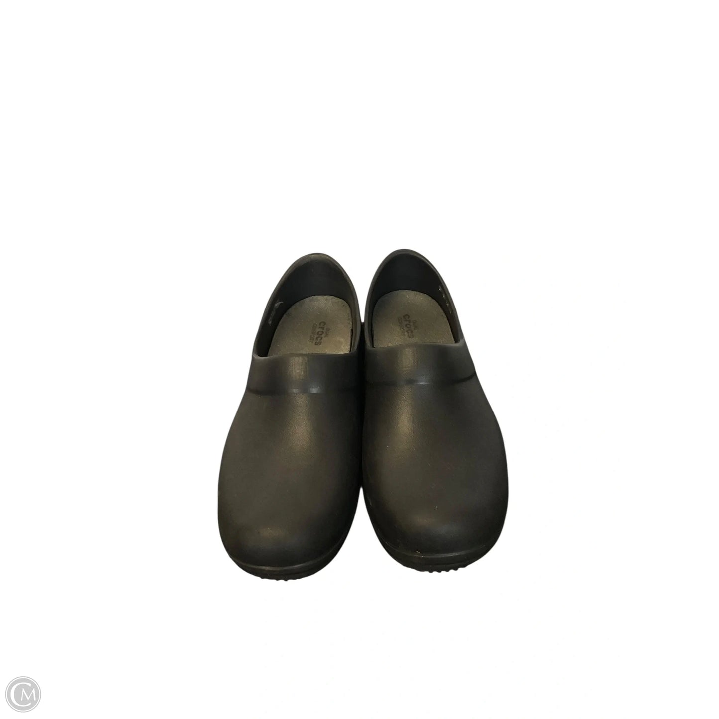 Shoes Flats By Crocs In Black, Size: 8