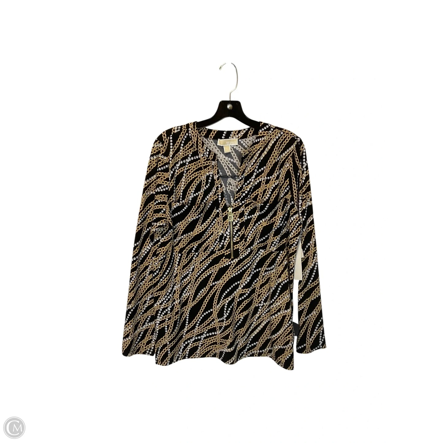 Top Long Sleeve By Michael By Michael Kors In Black, Size: L