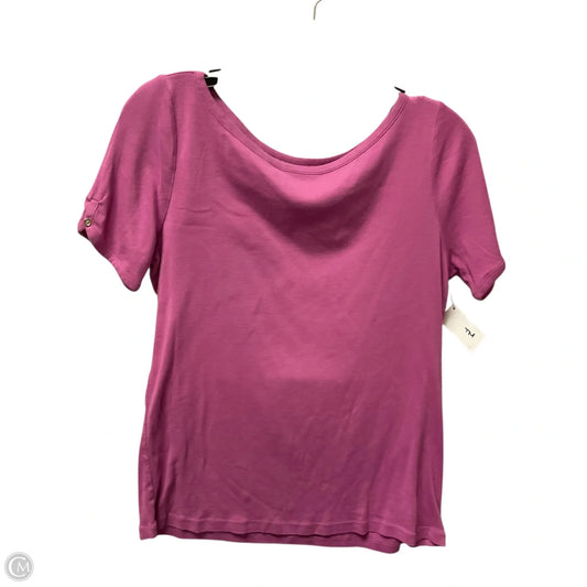 Top Short Sleeve Basic By Talbots In Maroon, Size: M