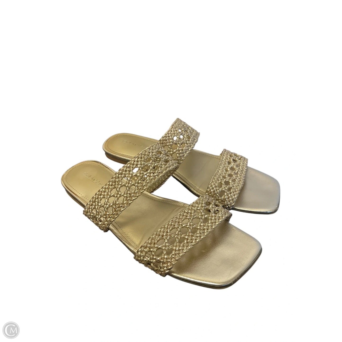 Sandals Flats By Calvin Klein In Gold, Size: 9