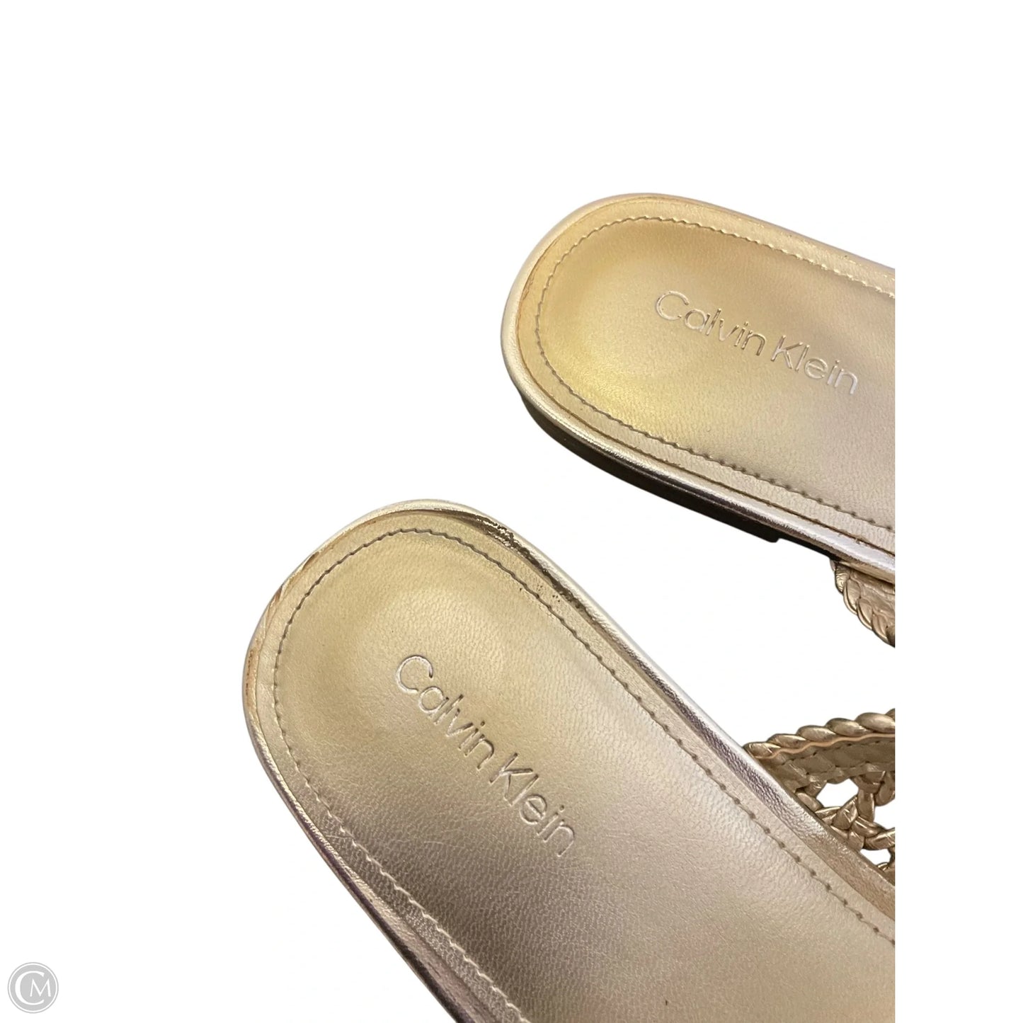 Sandals Flats By Calvin Klein In Gold, Size: 9