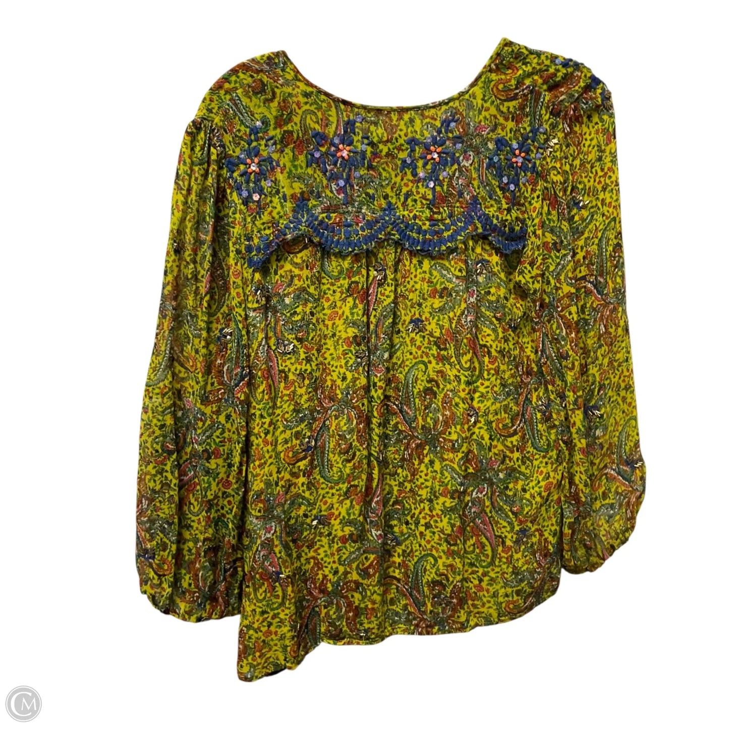 Top Long Sleeve By Anthropologie In Green, Size: M