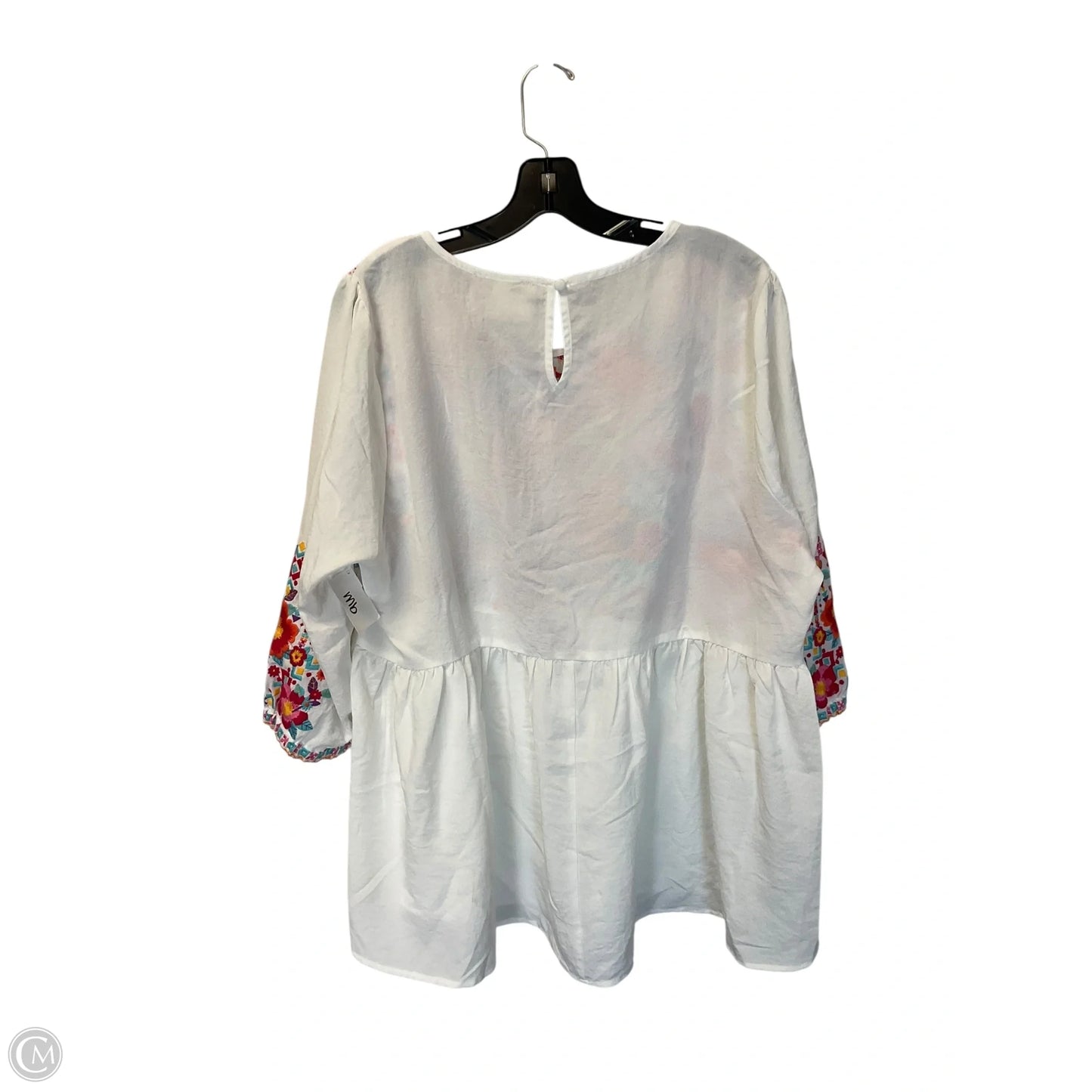 Top Long Sleeve By Savanna Jane In White, Size: 2x