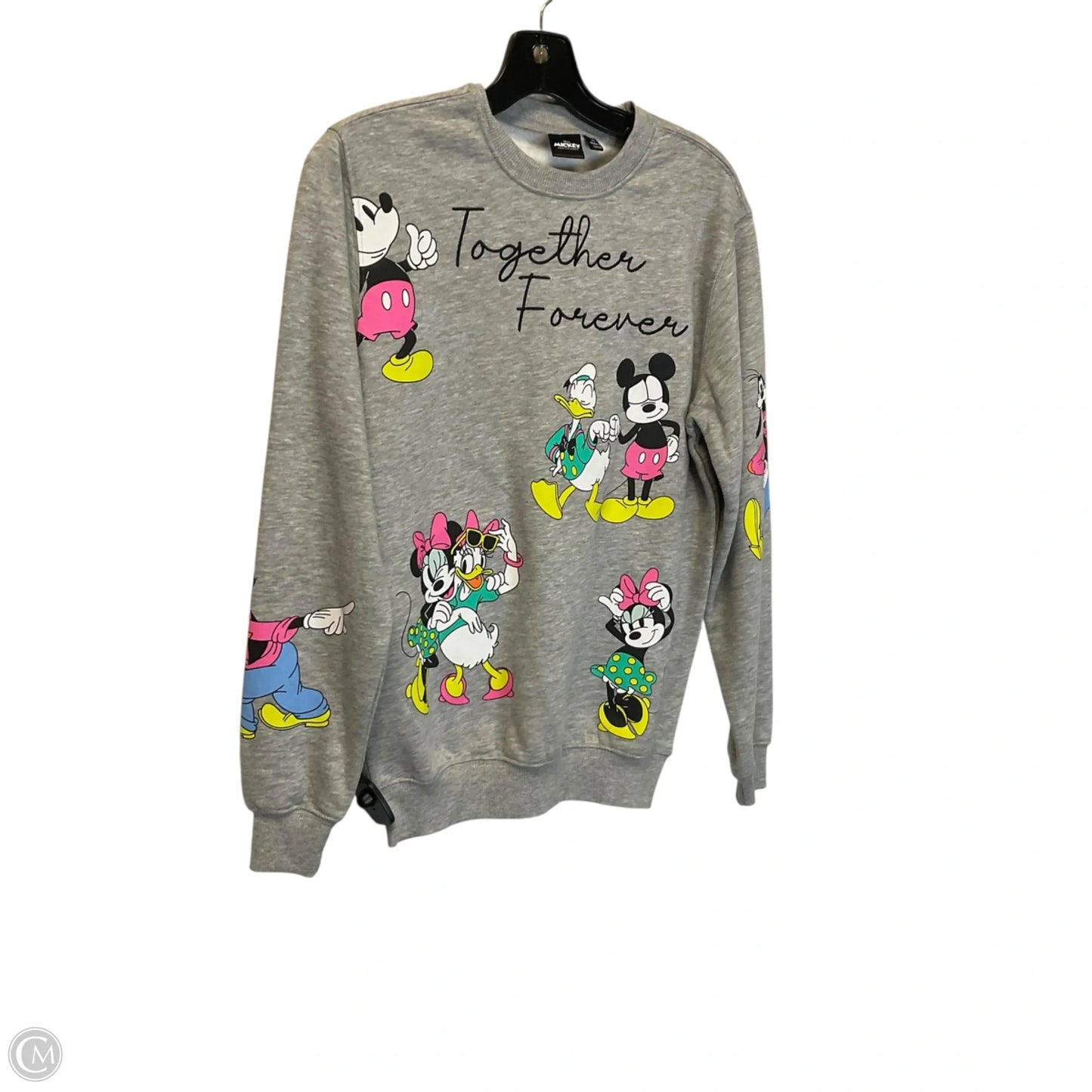 Sweatshirt Crewneck By Disney In Grey, Size: Xs