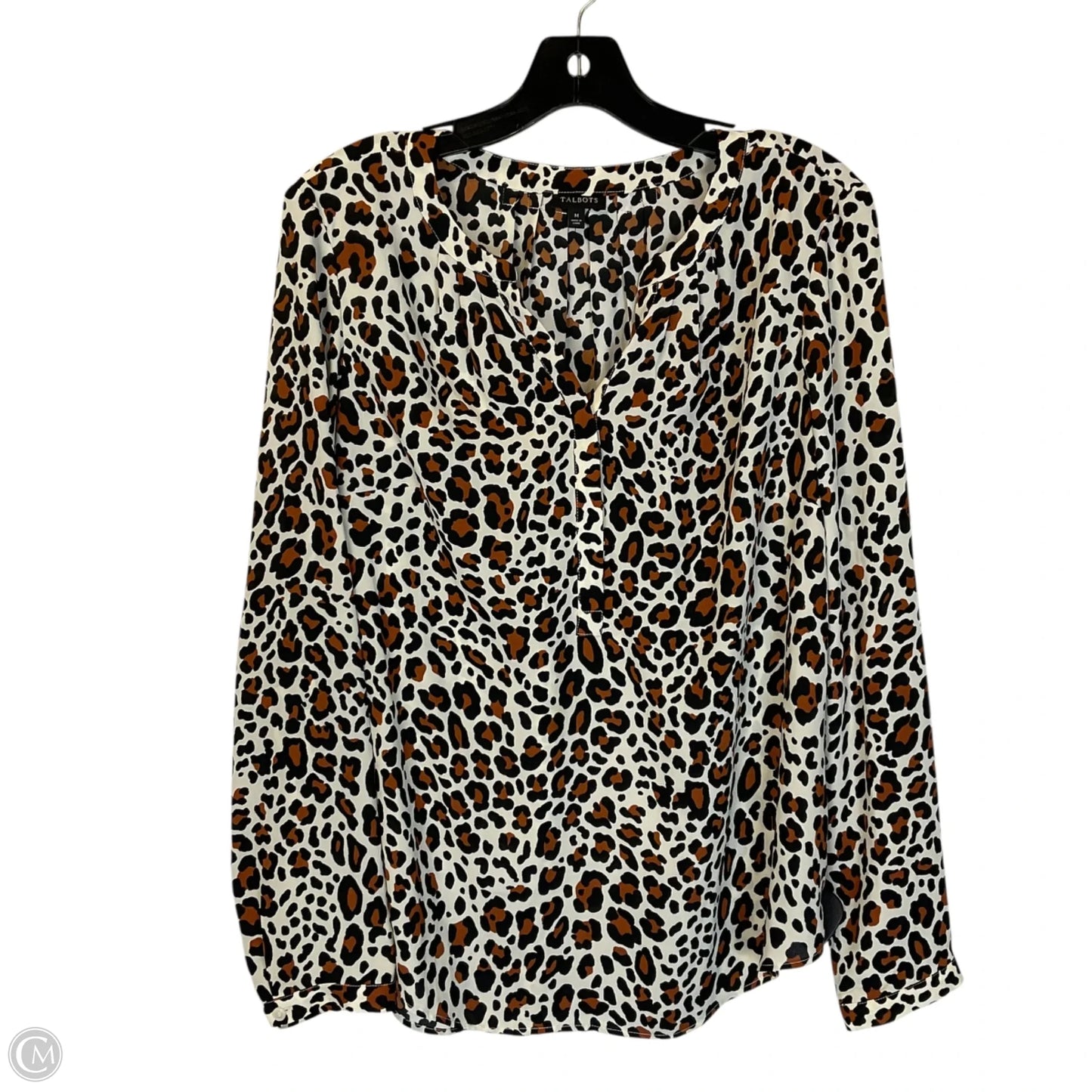 Top Long Sleeve Basic By Talbots In Animal Print, Size: M