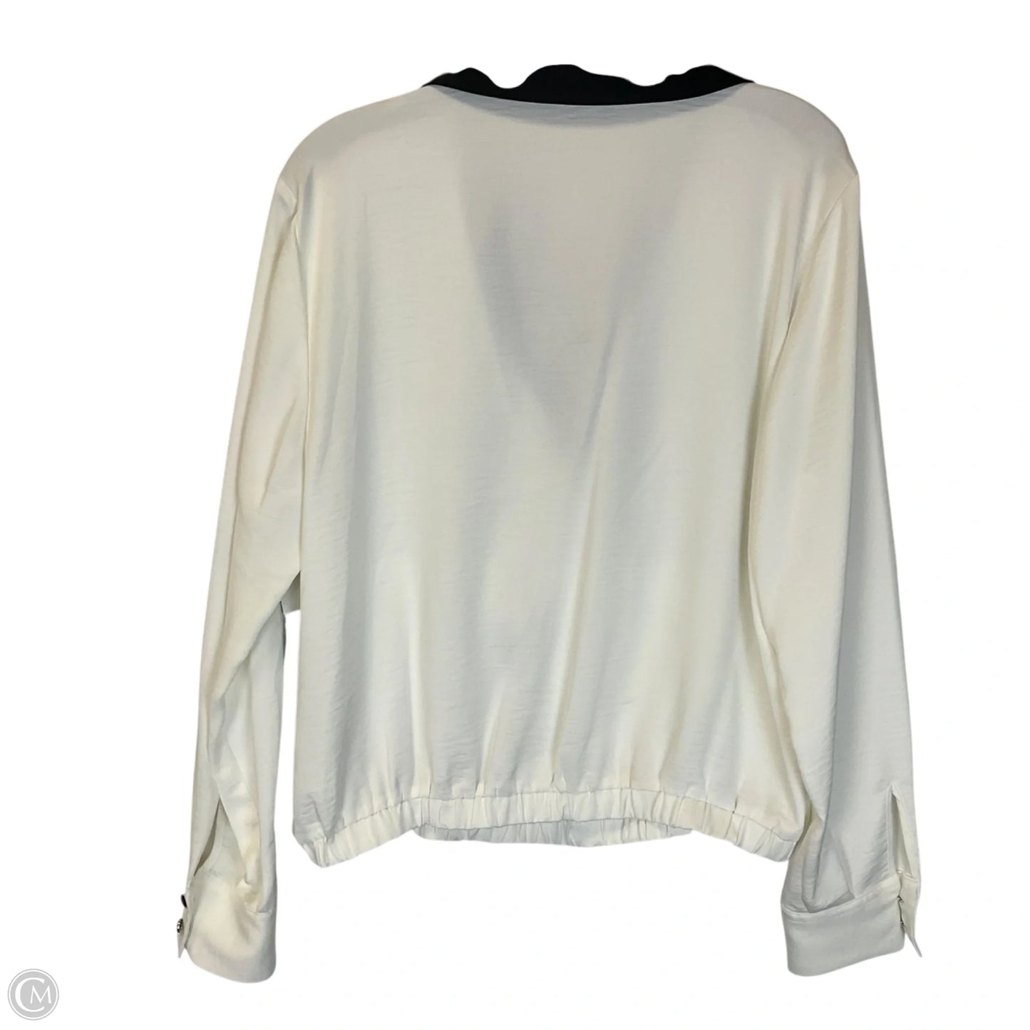 Top Long Sleeve Designer By Karl Lagerfeld In White, Size: L