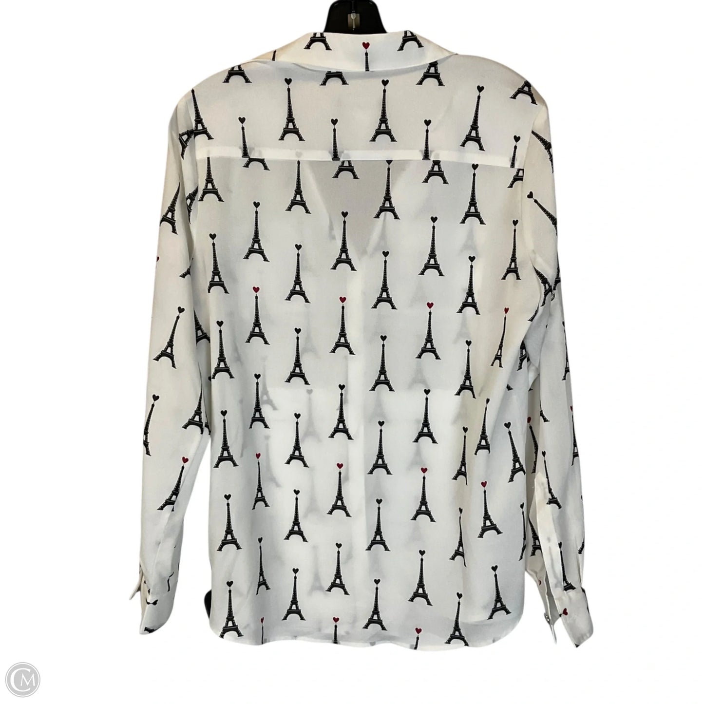 Top Long Sleeve Designer By Karl Lagerfeld In White, Size: M
