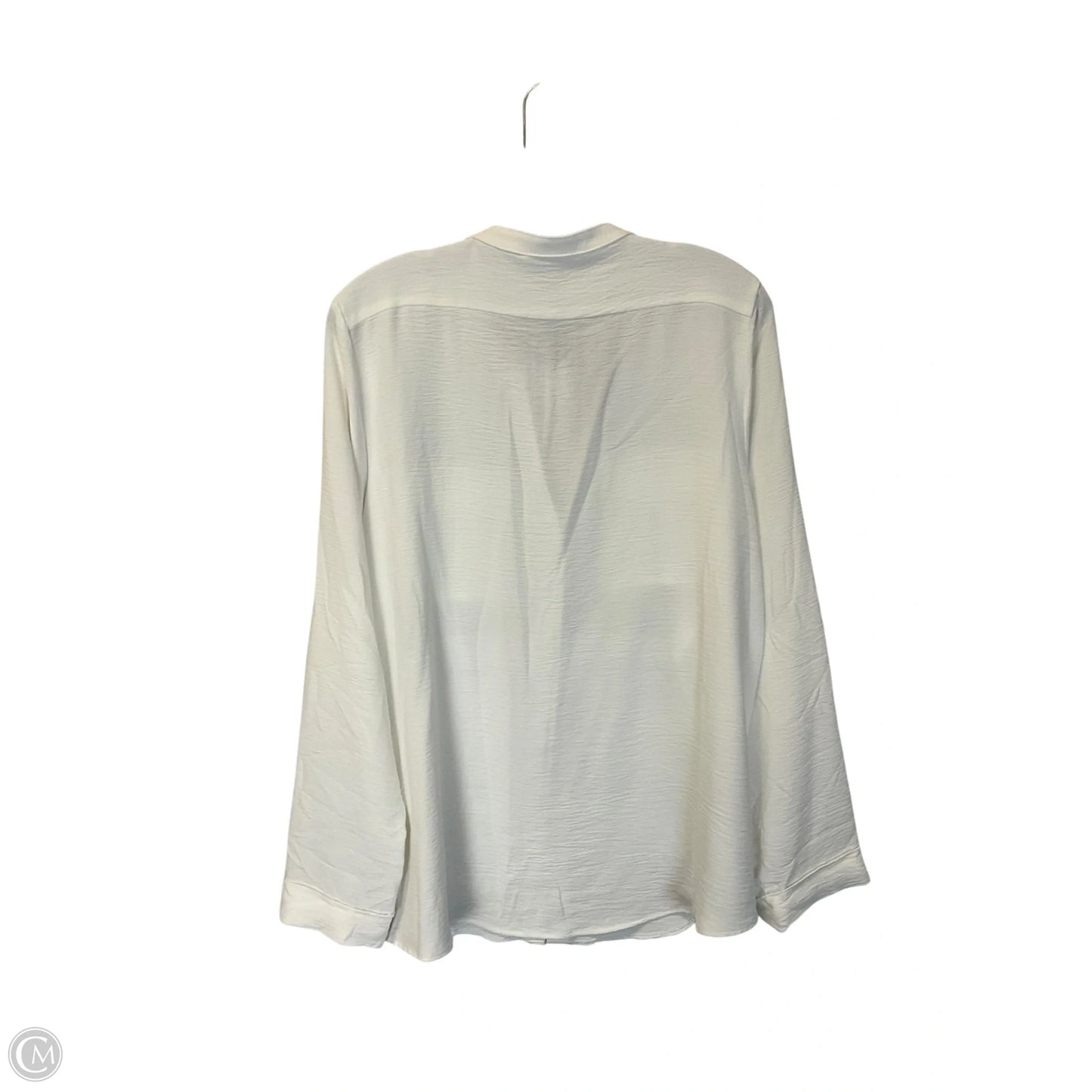 Top Long Sleeve By Calvin Klein In White, Size: L