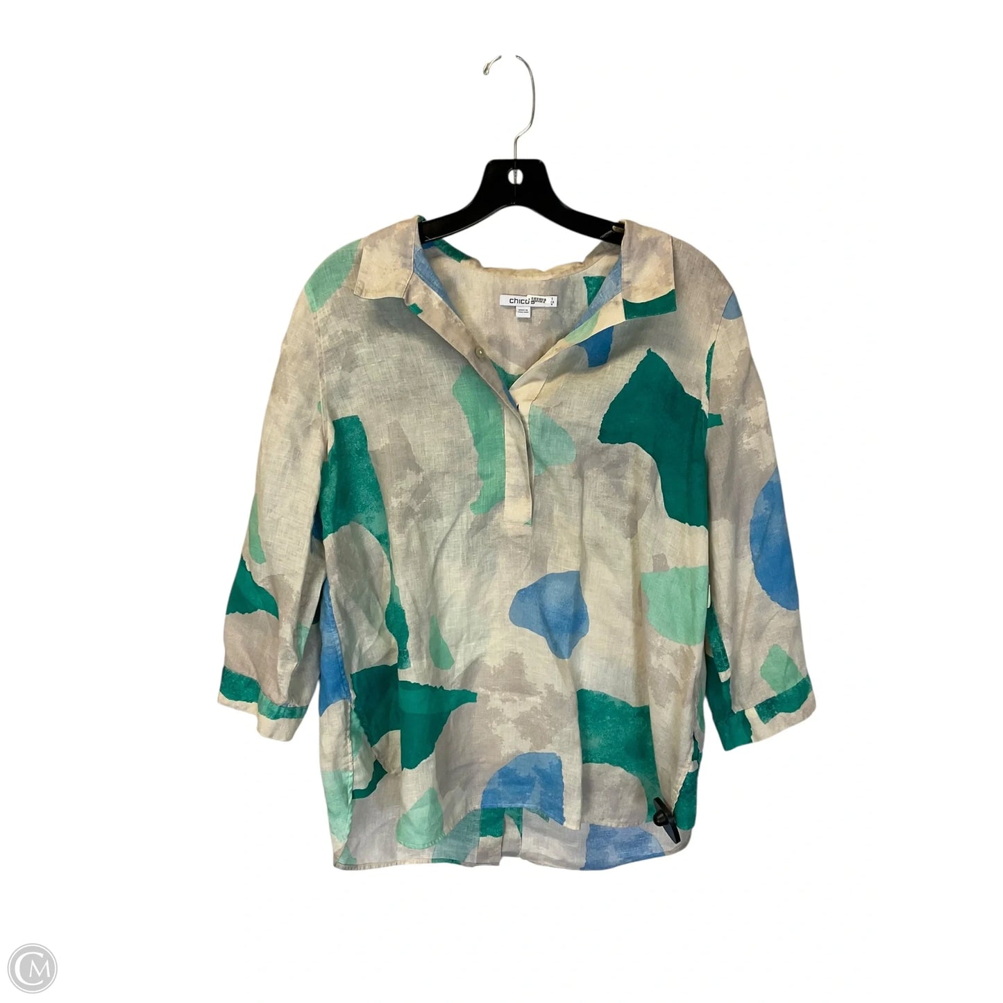 Top Long Sleeve By Chicos In Tan, Size: M