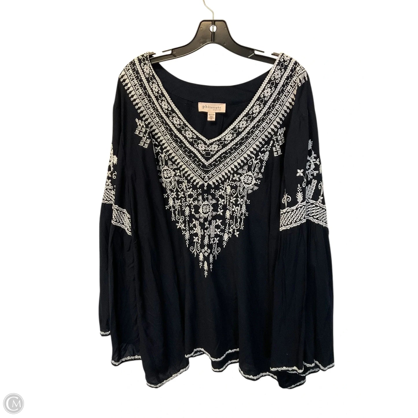 Top Long Sleeve By Philosophy In Blue, Size: 3x