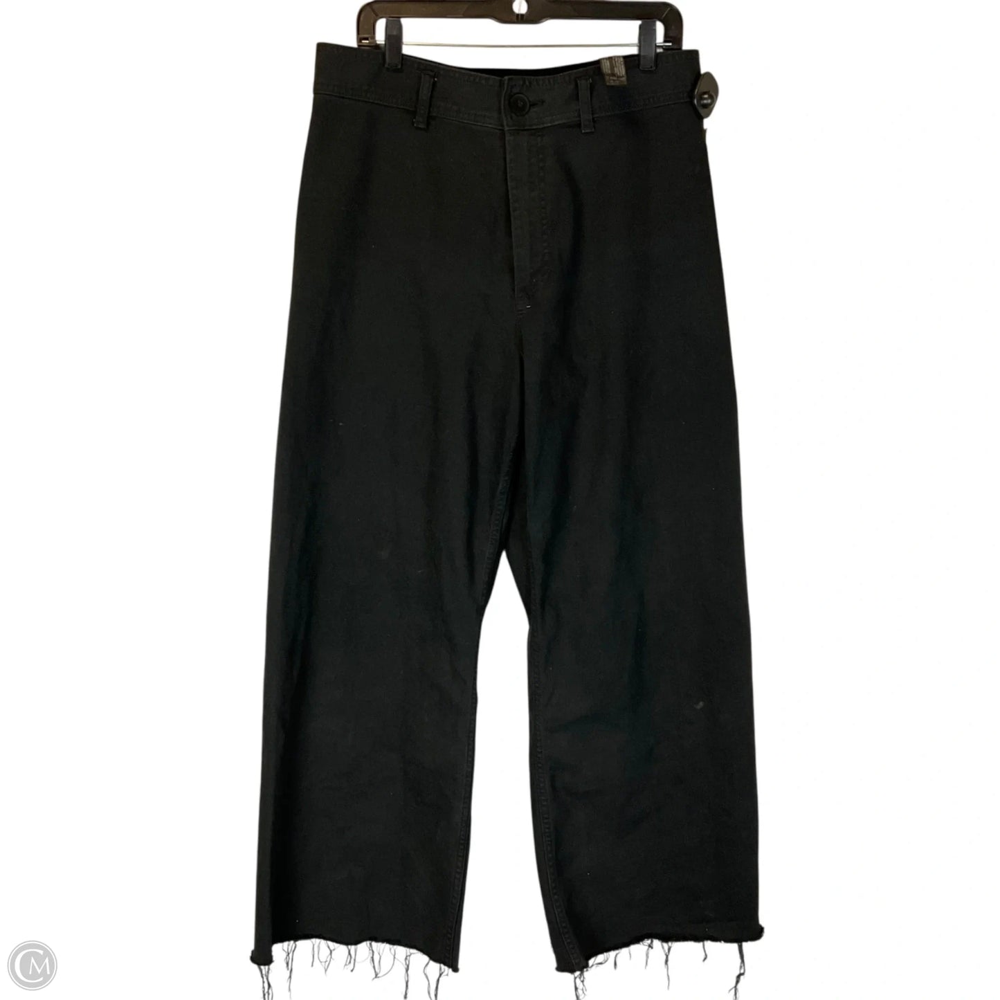 Jeans Wide Leg By Zara In Black Denim, Size: 14