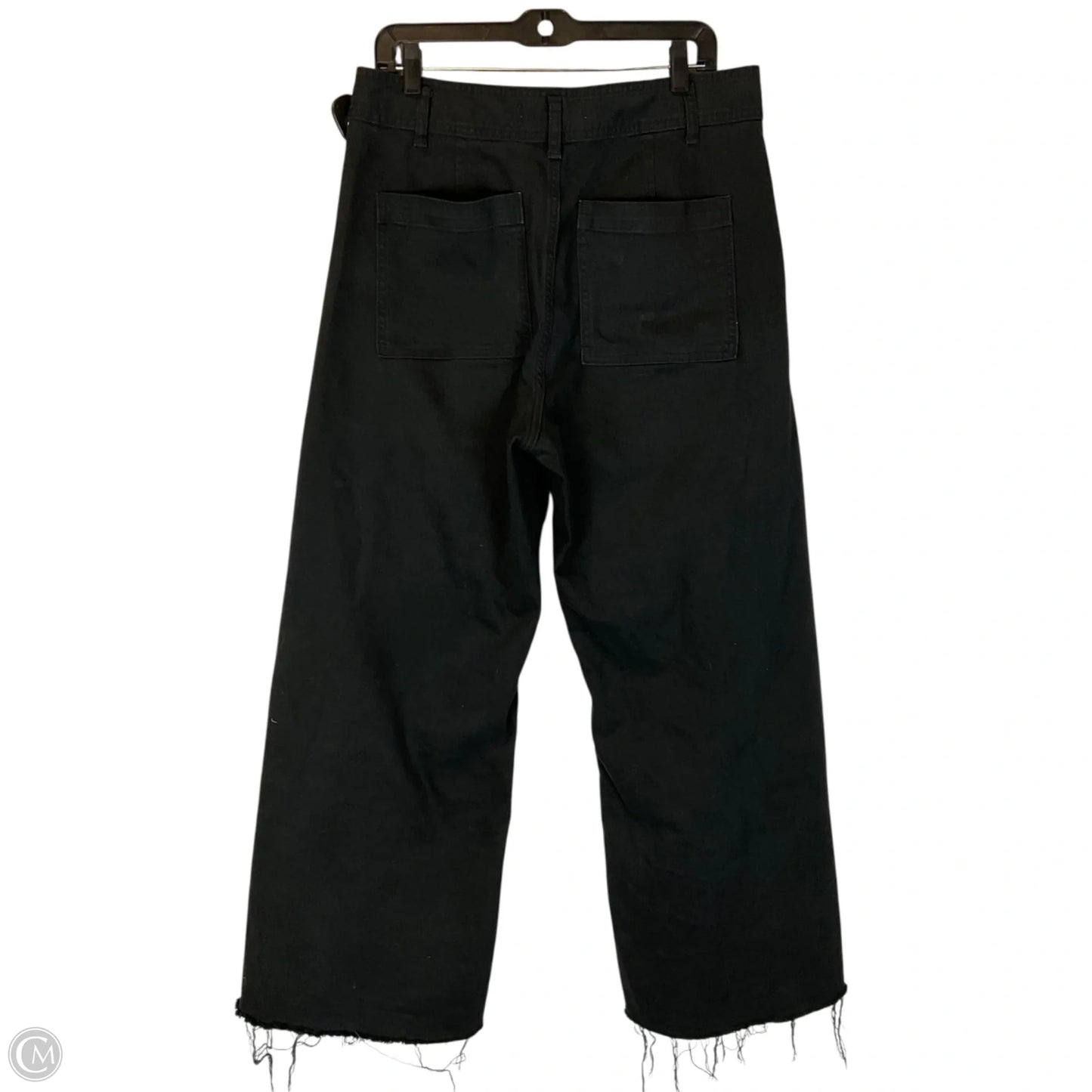 Jeans Wide Leg By Zara In Black Denim, Size: 14