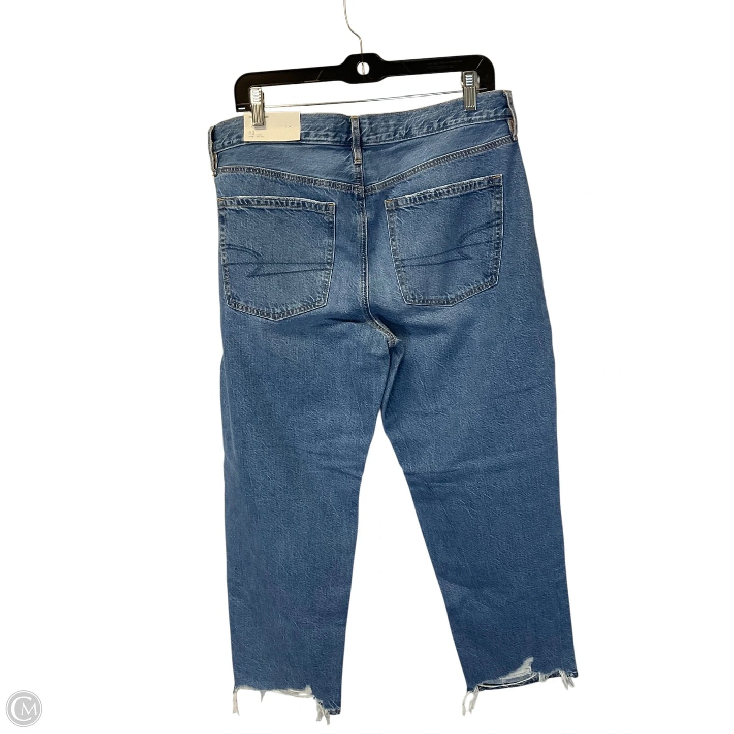 Jeans Straight By American Eagle In Blue Denim, Size: 12
