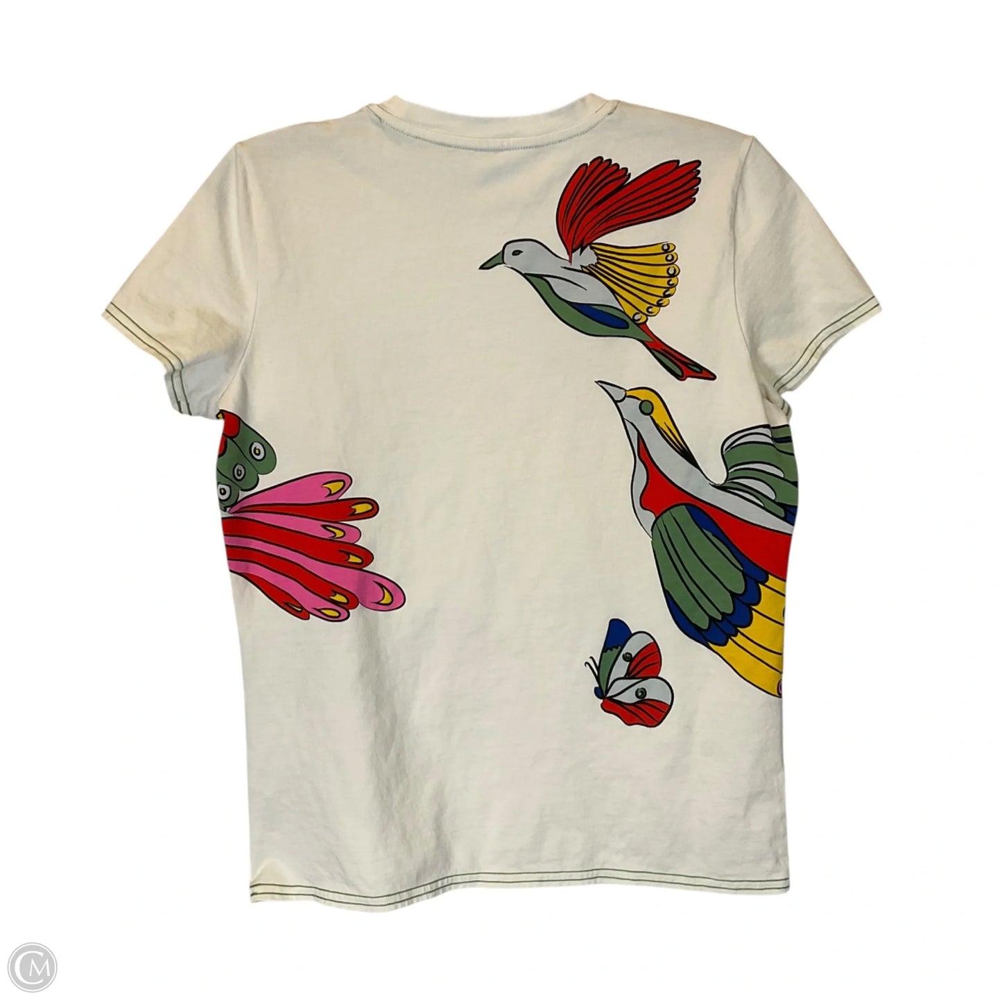 Top Short Sleeve Designer By Tory Burch In Cream, Size: M