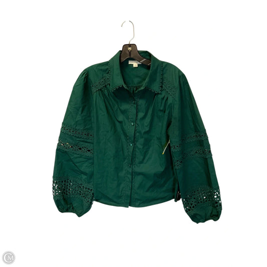 Top Long Sleeve By Cmb In Green, Size: L