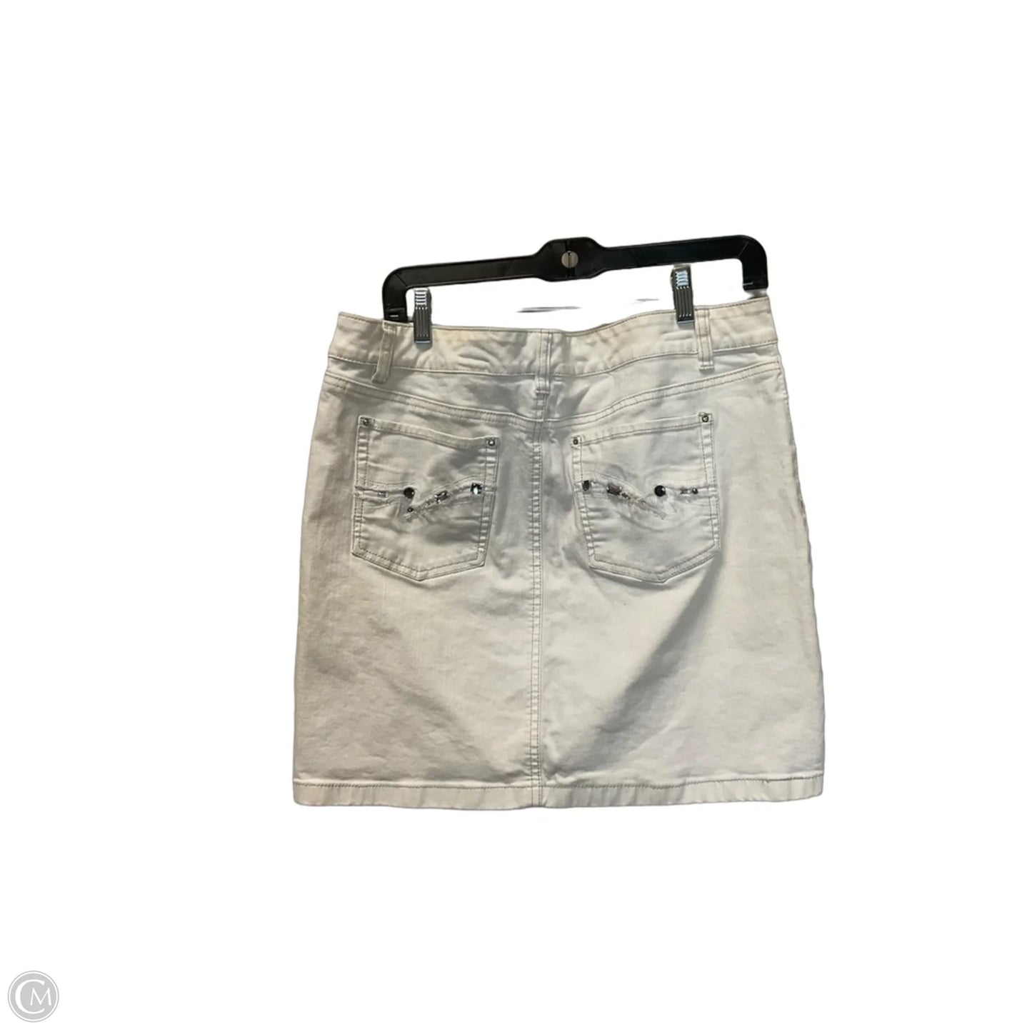 Skirt Mini & Short By White House Black Market In White Denim, Size: 10