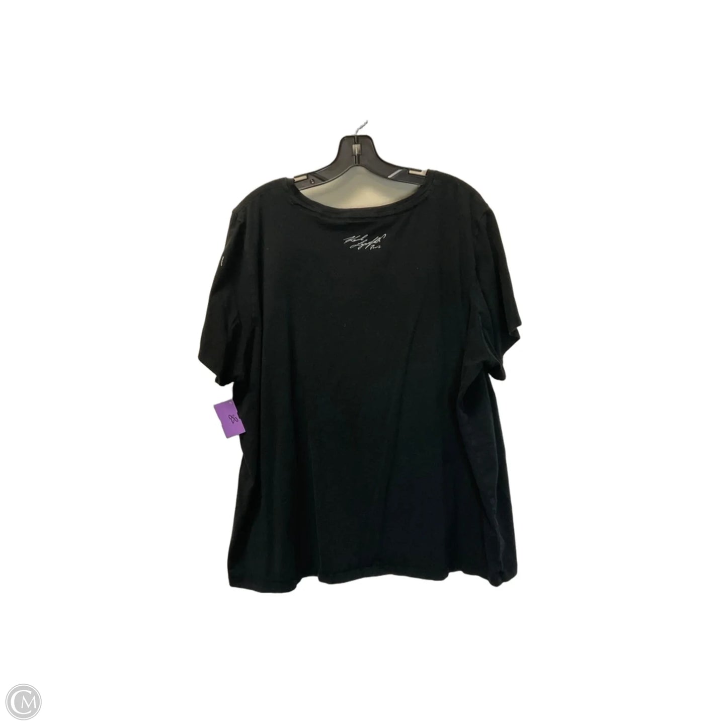 Top Short Sleeve Designer By Karl Lagerfeld In Black, Size: 2x