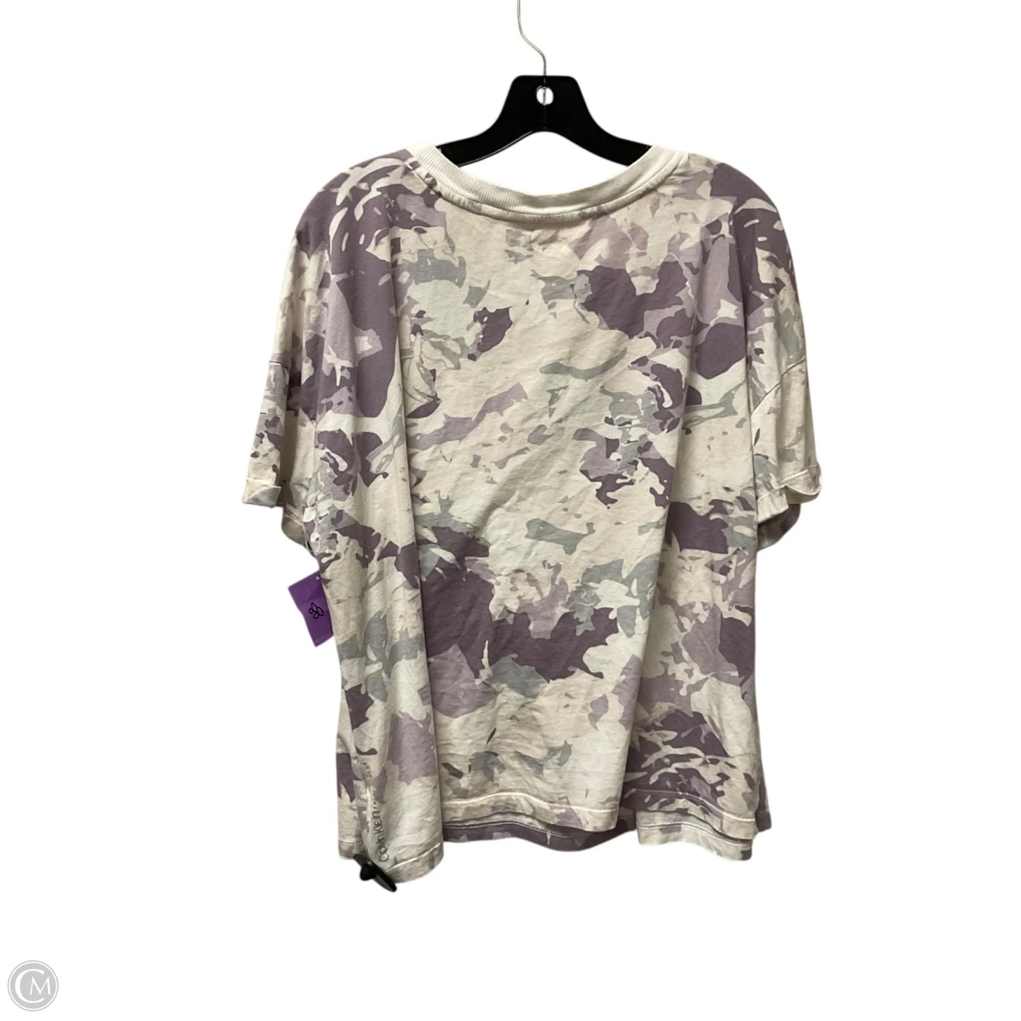 Top Short Sleeve Basic By Calvin Klein In Tie Dye Print, Size: 2x