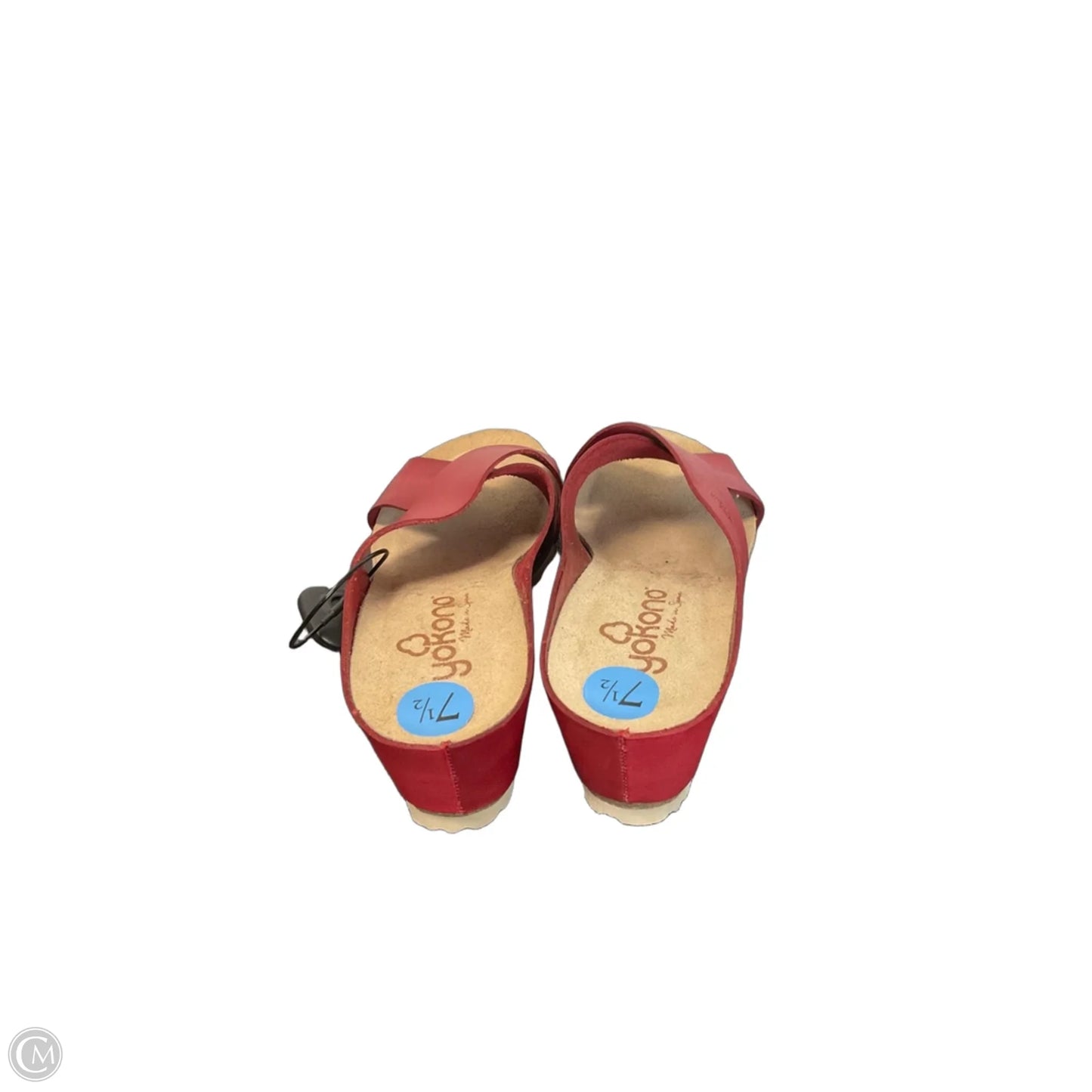 Sandals Heels Wedge By Clothes Mentor In Red, Size: 7.5