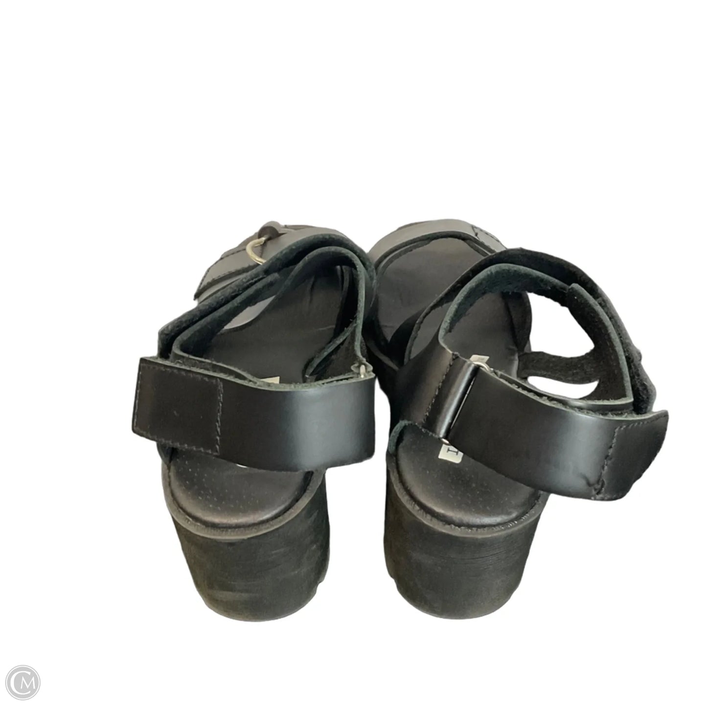 Sandals Heels Block By Clothes Mentor In Black, Size: 7.5