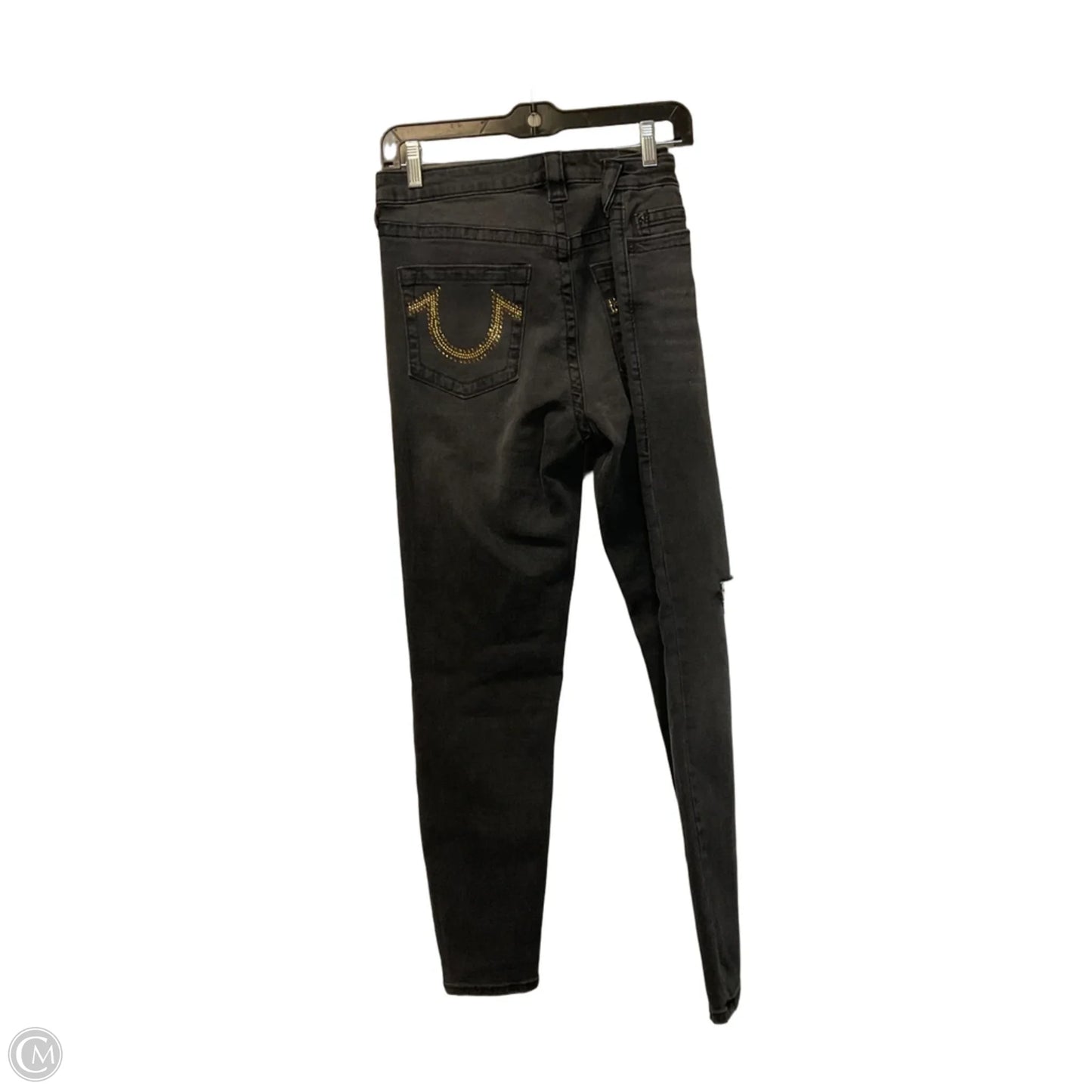 Jeans Skinny By True Religion In Black Denim, Size: 10