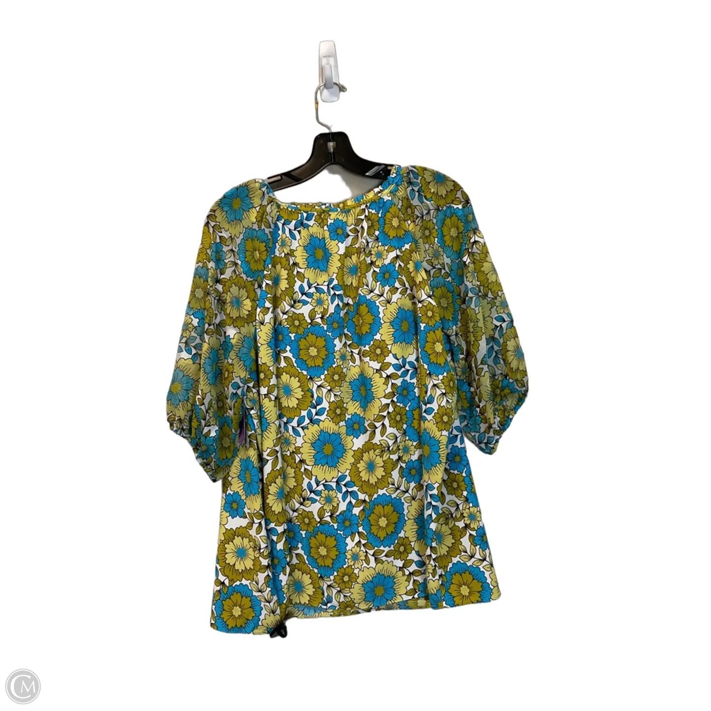 Top Short Sleeve By Cato In Floral Print, Size: Xl