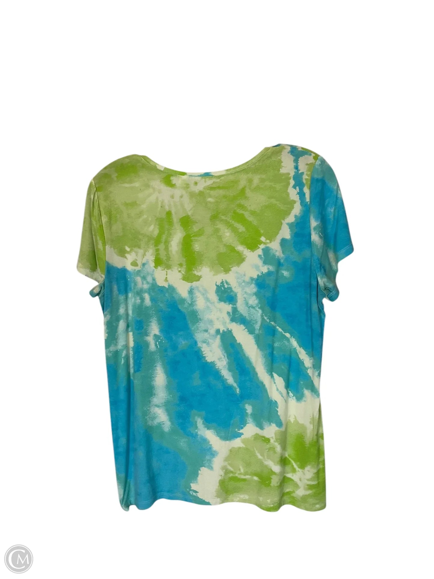 Top Short Sleeve By Chicos In Blue & Green, Size: S