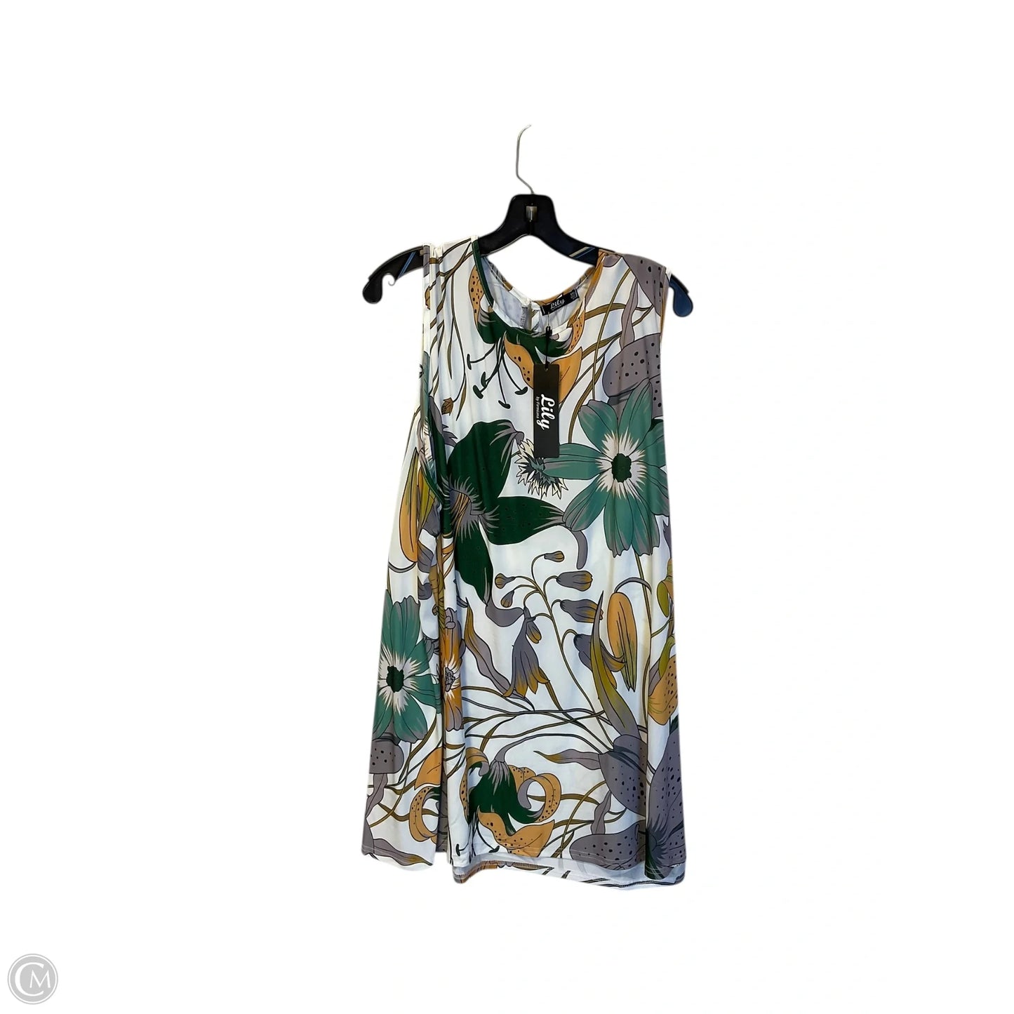 Top Sleeveless By Clothes Mentor In Green & White, Size: 4x