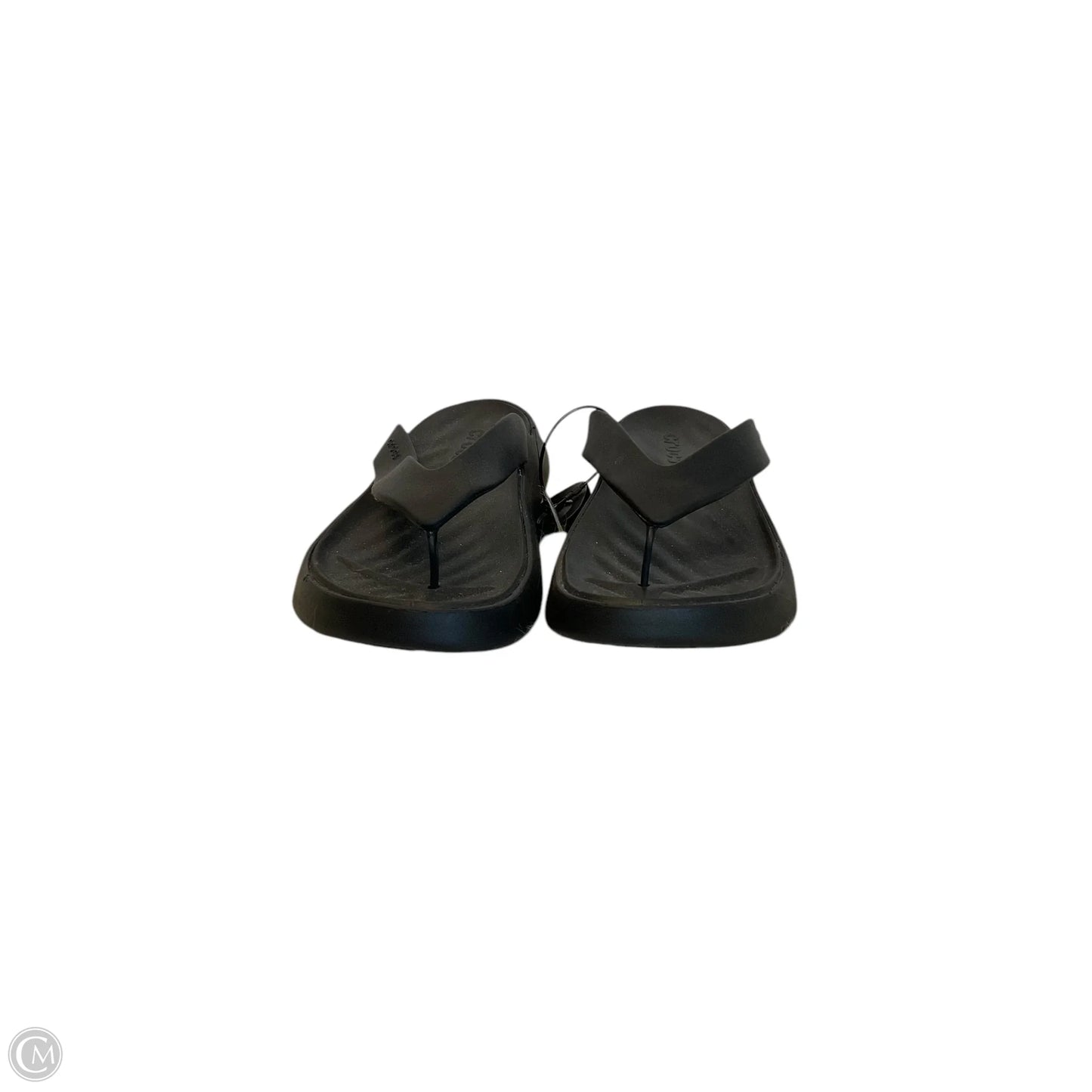 Sandals Flip Flops By Crocs In Black, Size: 8
