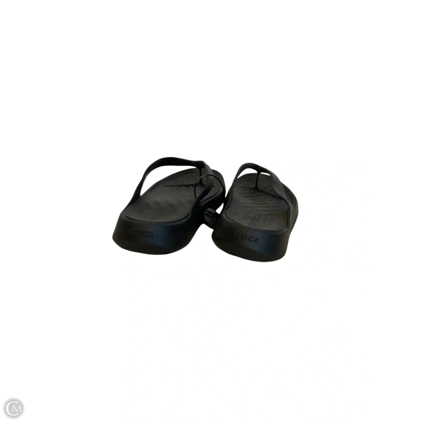 Sandals Flip Flops By Crocs In Black, Size: 8