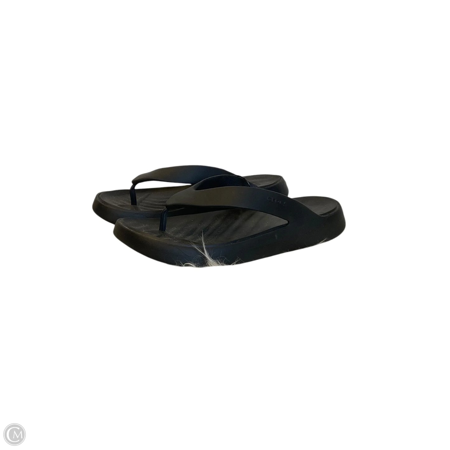 Sandals Flip Flops By Crocs In Black, Size: 8
