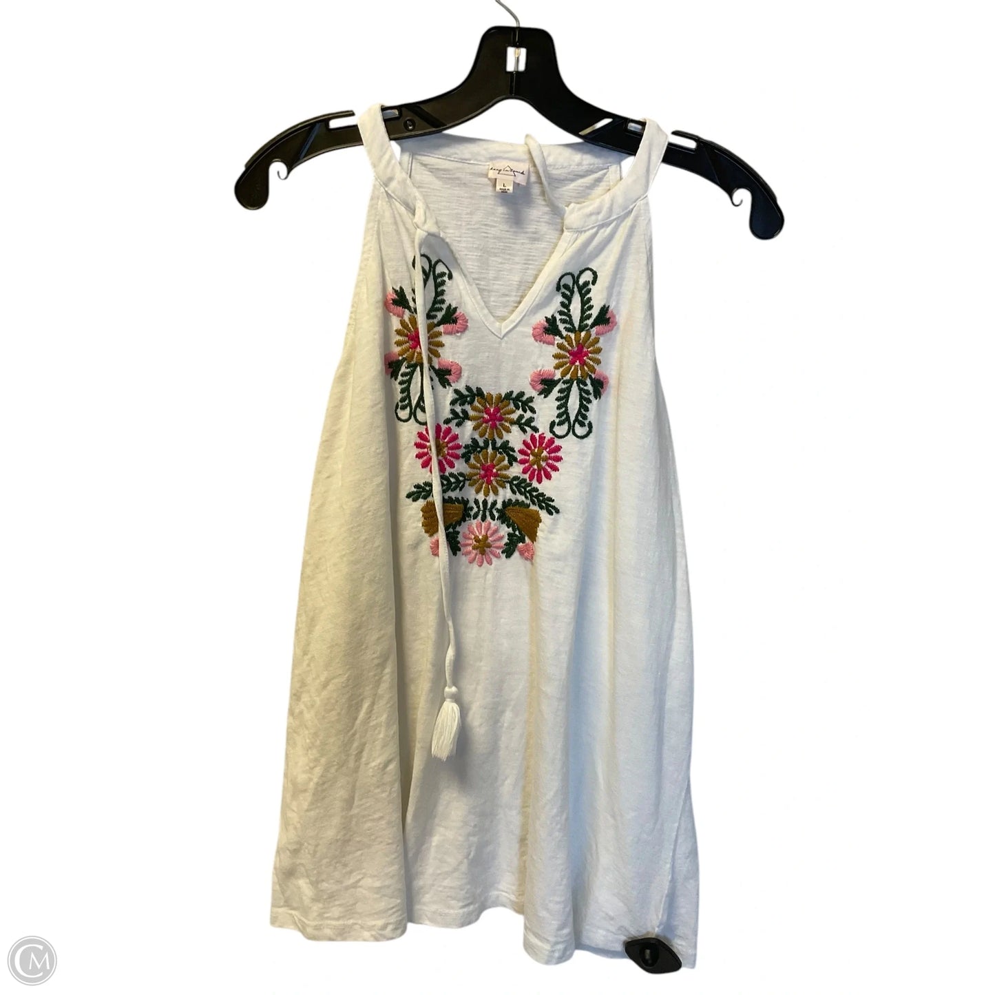 Top Sleeveless By Clothes Mentor In White, Size: L