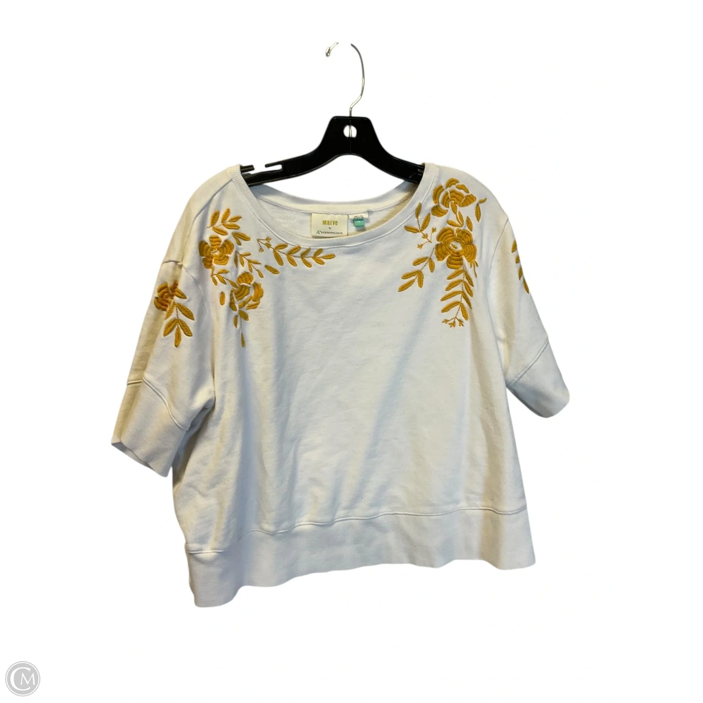 Top Short Sleeve By Maeve In White, Size: 1x