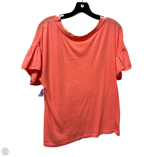 Top Short Sleeve By Loft In Pink, Size: M
